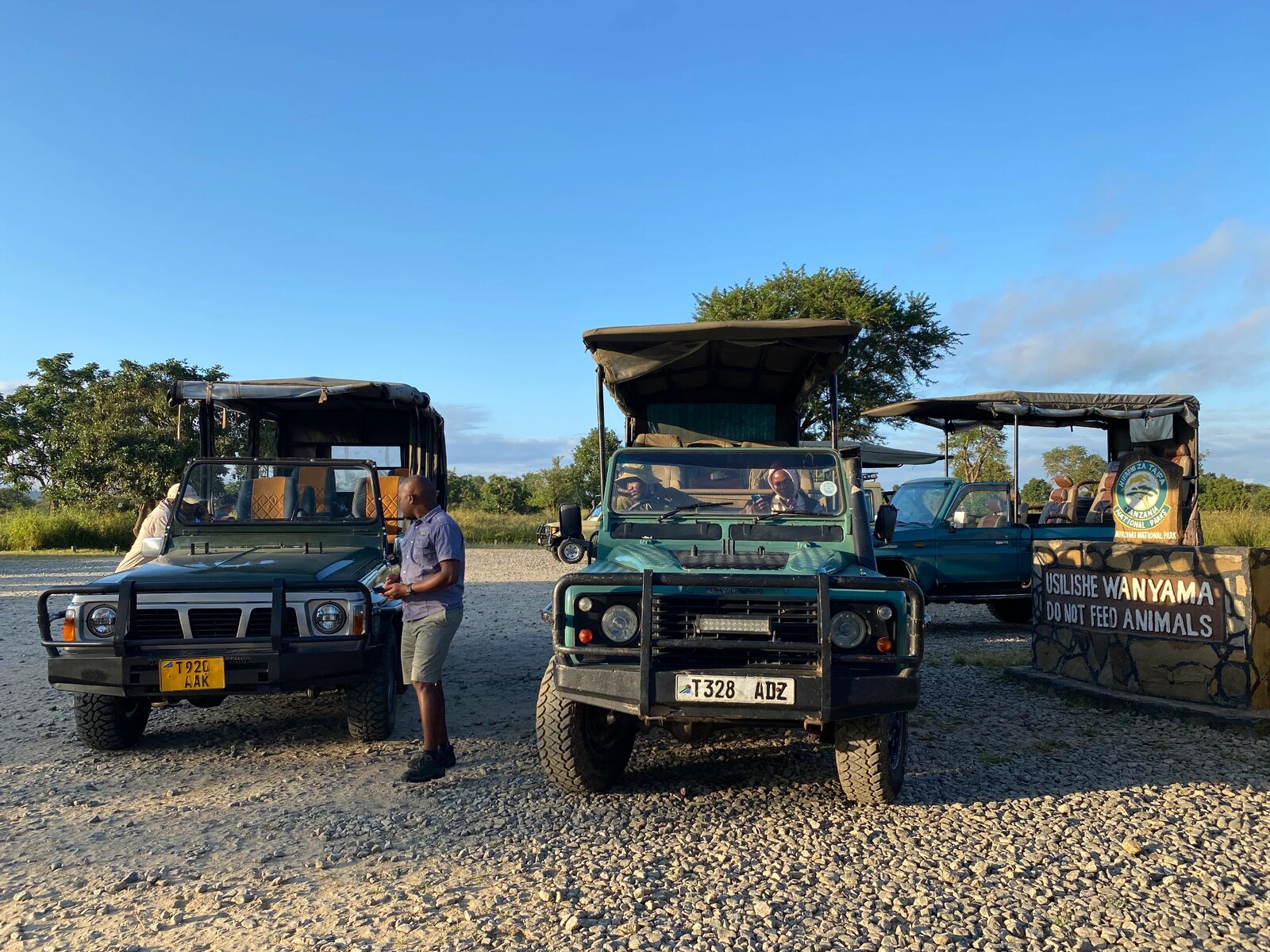 Safari vehicles ready for a Tanzania mainland trip
